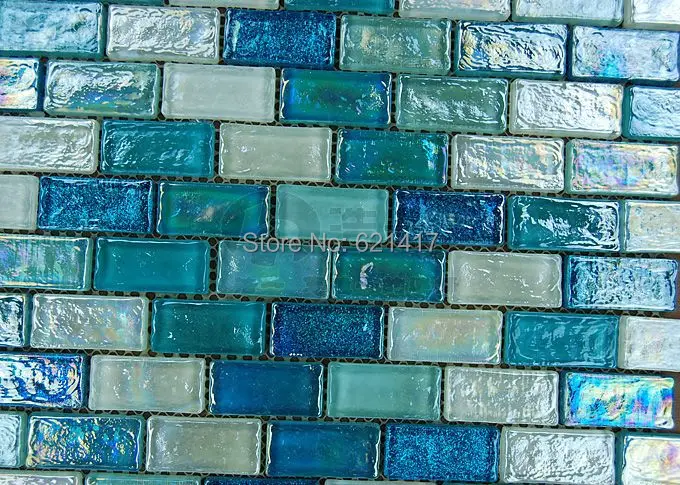 blue strip crystal glass mosaic tiles HMGM1117 backsplash kitchen wall tile sticker bathroom floor tile free shipping