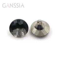 10pcs/lot High-grade Black Crystal Button Imitation Gemstone Button Clothing Sewing Accessories(SS-97-2)