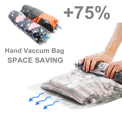 Clothes Compression Storage Bags Hand Rolling Clothing Vacuum Bag Packing Sacks Travel Space Saver Bags for Luggage Seal Bags