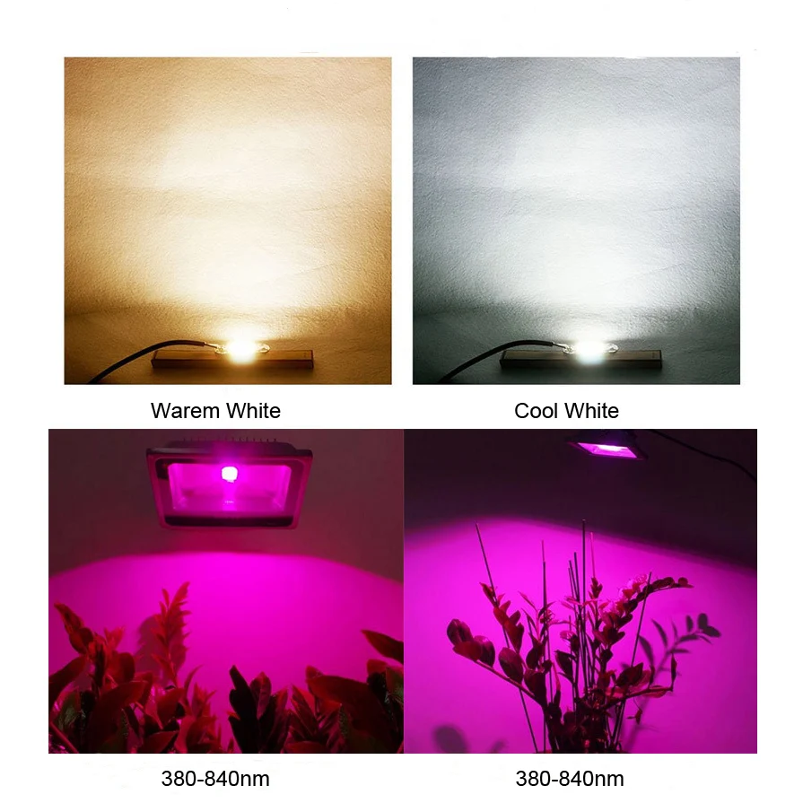LED COB Chip For Grow Plant Light Full Spectrum 220V 110V 20W 30W 50W For Indoor Plant Seedling Grow and Flower Growth Lighting