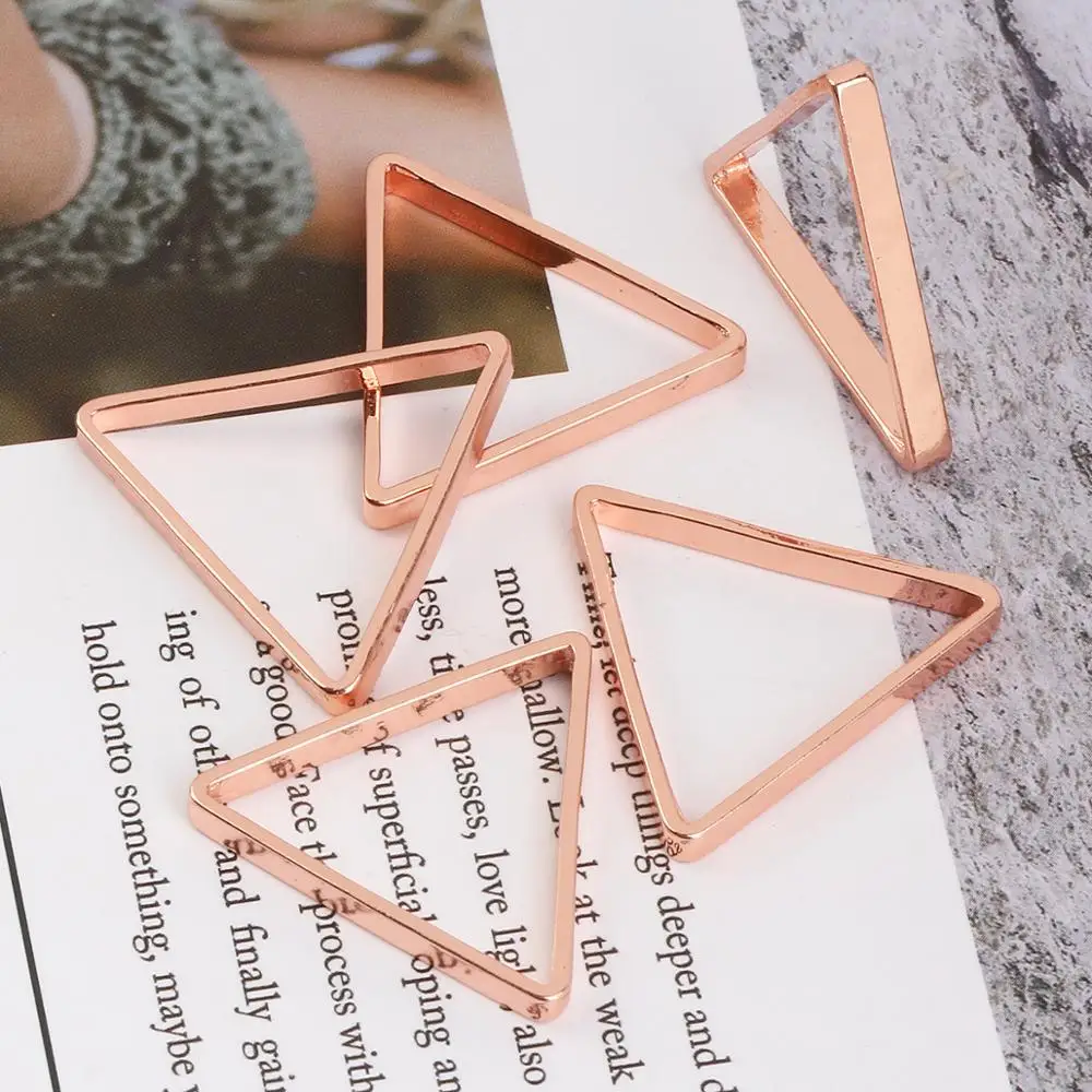 

DoreenBeads Fashion Zinc Based Alloy Connectors Triangle Geometric Rose Gold Geometric Jewelry DIY Findings 26mm x 23mm,20 PCs