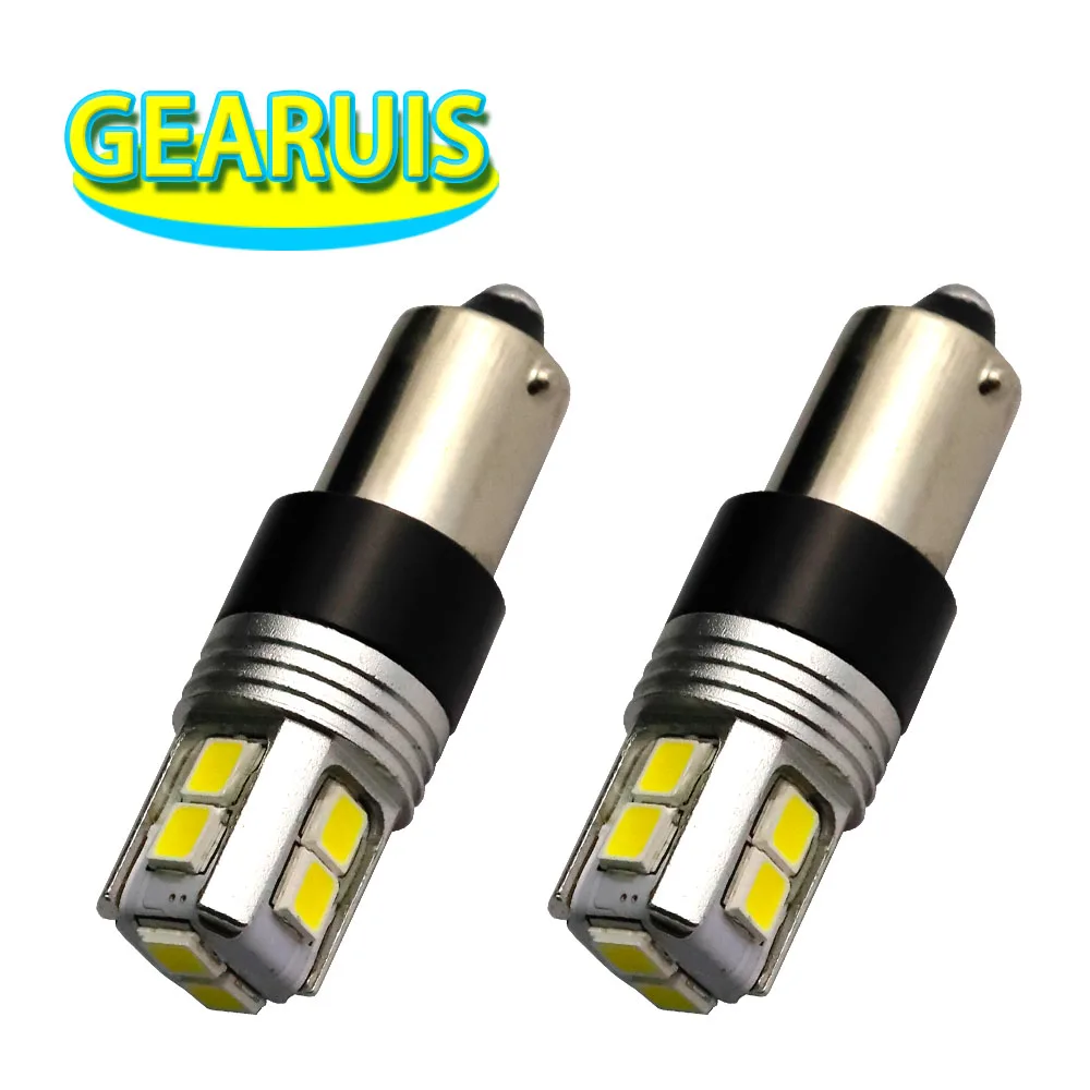 10pcs Non polarity BA9S T4W 10 SMD 2835 LED 60MA W5W Wedge Light bulbs Clearance Lights Interior Map Dome Lights12V White