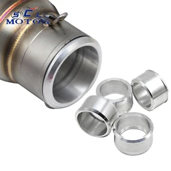 Sclmotos- 60mm to 51mm Convertor Adapter Stainless Steel Motorcycle Exhaust Connector Motorbike Connecting Link Down Pipes Race