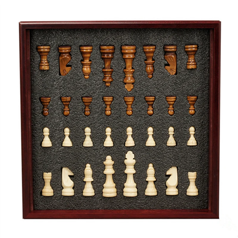New High Quality Pattern Chess Pieces Wood Coffee Table Professional Chess Board Family Game Chess Set Traditional Game qenueson