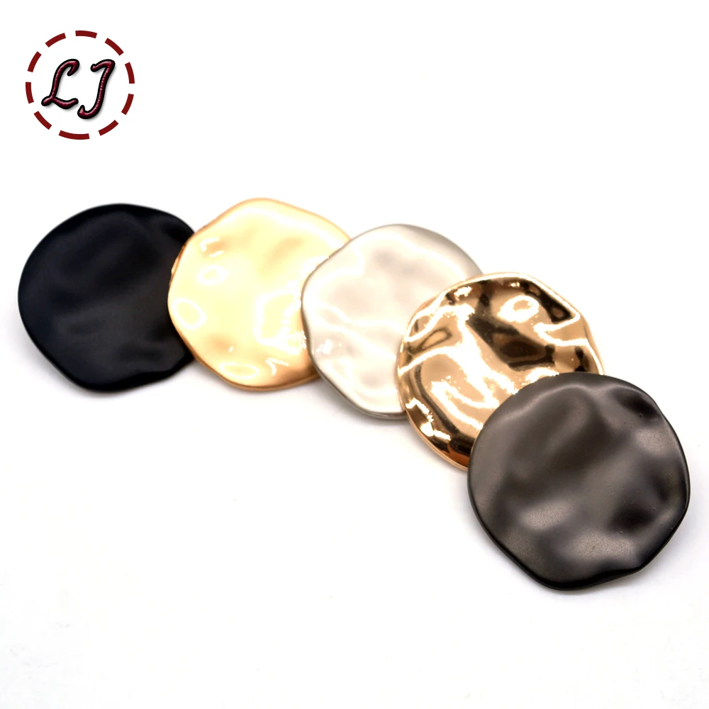 10pcs/lot fashion 30mm big decorative buttons high quality Irregular plane gold buttons for shirt overcoat sewing accessory DIY