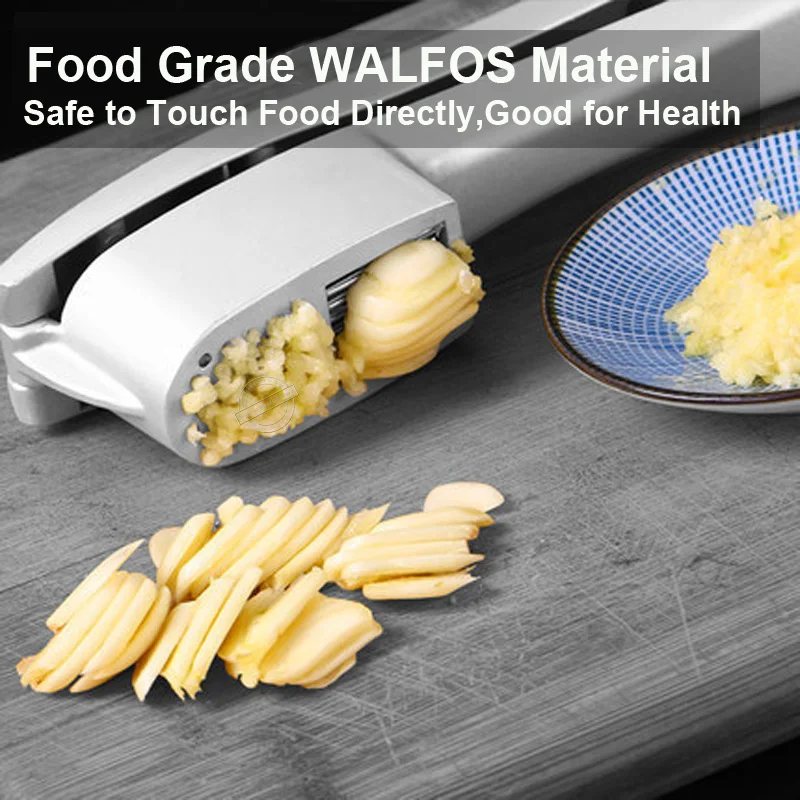 WALFOS Multifunction Kitchen Cooking Tools 2 in 1 Stainless Steel Color Garlic Press