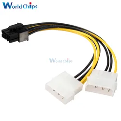 Dual Molex LP4 4 Pin to 8 Pin PCI-E Express Converter Adapter Power Cable Wire