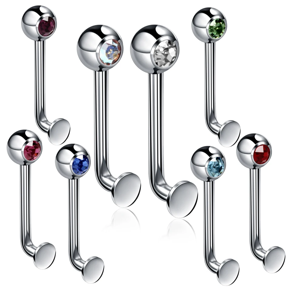 1PC G23 Titanium Christina Vertical Hood Piercings Crystal Gem Lip Rings Sexy Piercings VCH Body Fashion Jewelry