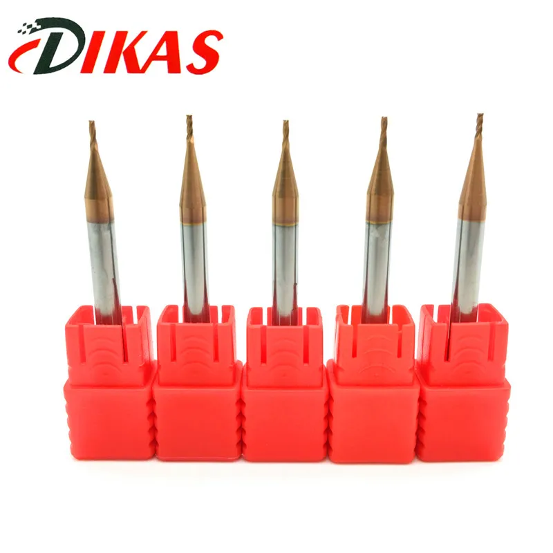 

Dikas 55HRC d1*D4*50L*4F material Carbide Square Flatted End Mill 4 flute 1mm coating nano use for High-speed milling machine