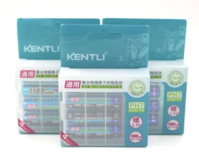 12pcs 1.5v 1180mWh AAA Rechargeable Lithium Li-Polymer Batteries