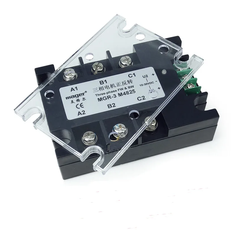 

Free shipping 1pc MGR3 M4825 25A AC motor positive inversion solid state relay SSR 25A Relay motor