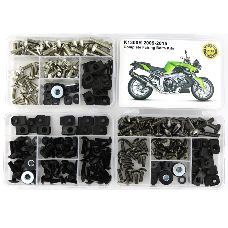 Fit For BMW K1300R 2009 2010 2011 2012 2013 2014 2015 Motorcycle Complete Full Fairing Bolts Kit Screws Fairing Clips Nuts Steel