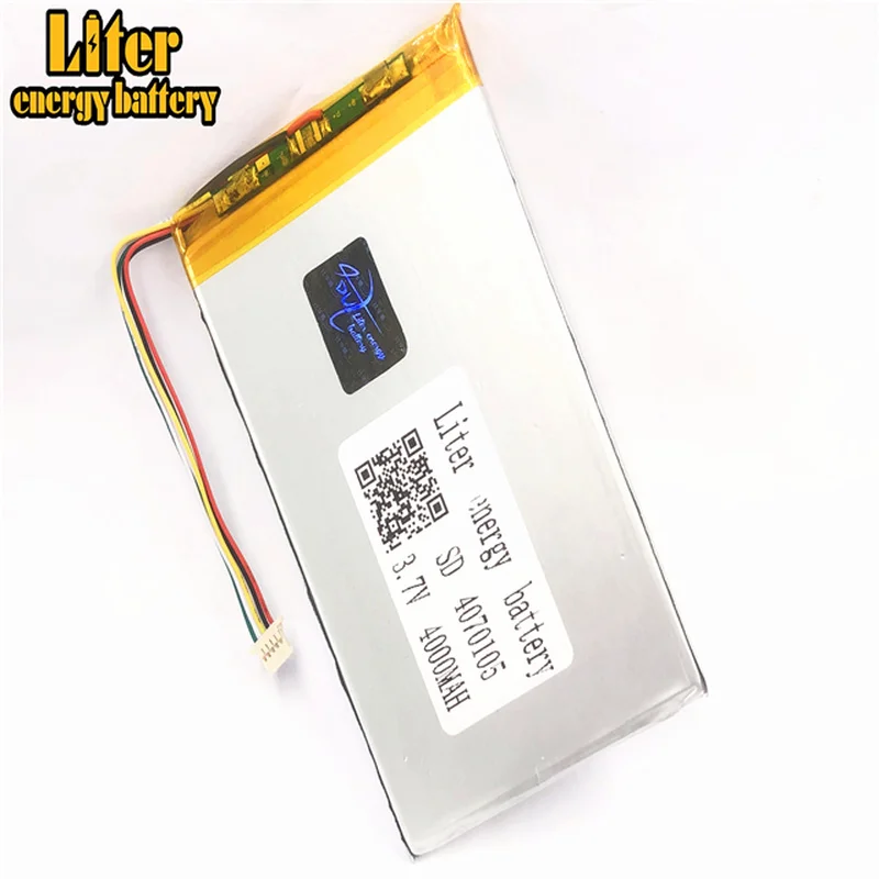 

1.0MM 5pin connector 4070105 Wholesale price 3.7v 4000mah lipo battery in rechargeable Batteries Tablet PC