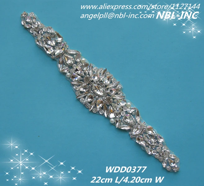 

(30PCS) Wholesale bridal sash beaded sewing silver crystal rhinestone applique for wedding dresses DIY iron on WDD0377