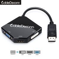 Displayport Hub Display Port to Hdmi VGA DVI Adapter Cable Male to Female Multi-port Converter for pc Monitor Projector Hdtv