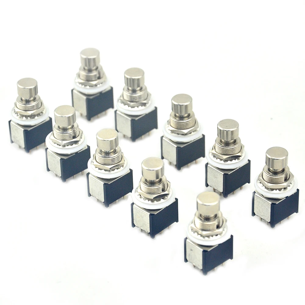 10 X Mini 3PDT PCB Mounted 9PIN Momentary ON-(ON) Foot Switch For Guitar Pedal Kit