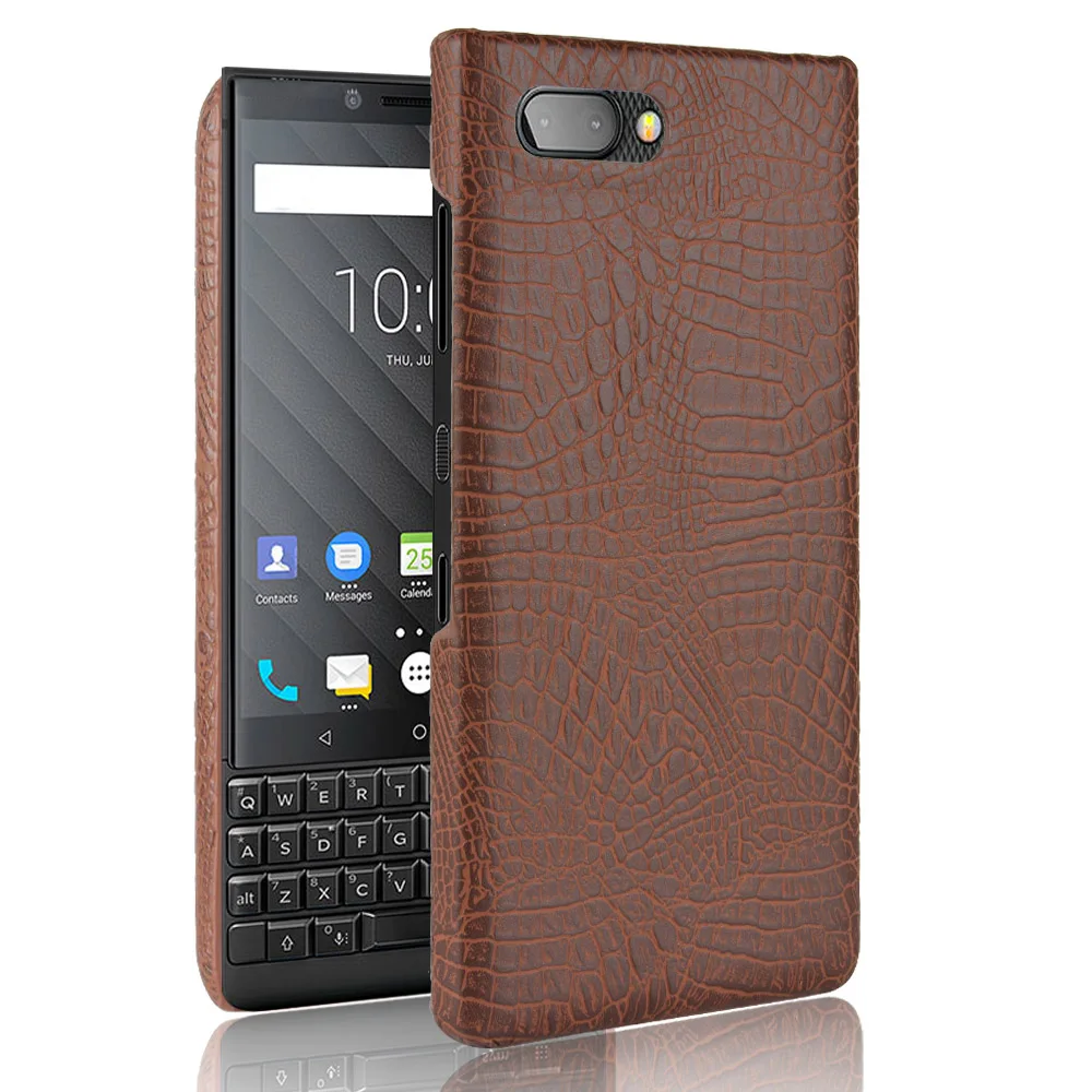 Coque en cuir motif Crocodile pour BlackBerry Key Two, étui de téléphone de luxe rétro à motif de peau de Crocodile, BBF100/KEY2, nouvelle collection