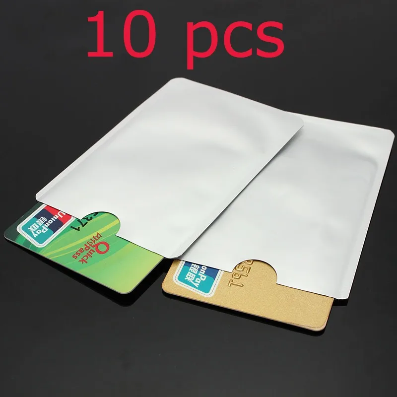 10PCS/Set RFID Blocking ID Credit Bank Business Card Secure Protector Travel Waterproof Aluminum Foil Holder Card Sleeve Cover