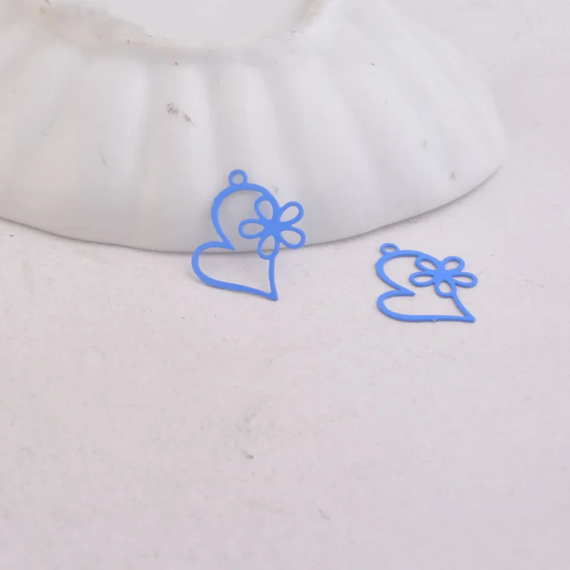 100 Stück AC9285 16*18mm Herz- und Sternanhänger Kleine Herzanhänger DIY Schmuckkomponenten – Detail 10