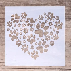 13 cm DIY Craft Paw Print Heart Stencils For Scrapbooking Painting Stamping Album Decorative Embossing Paper Cards
