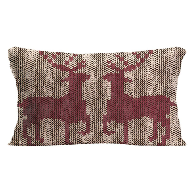 

Cotton Linen Cute Deer head Throw Pillow Case Decorative Cushion Cover Christmas Pillowcase Customize Gift High Quality For Sofa