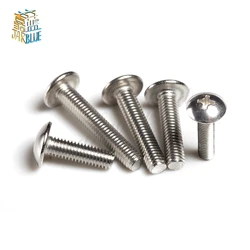 100/ 50pcs M2 M2.5  M3 M4 M5 M6 304 Stainless Steel Mushroom Head Screws  Large Flat Head Machine Screws Large Flat Head Screw