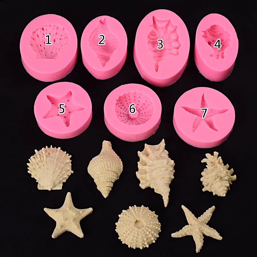 DIY Sea Shell Conch Cake Silicone Molds Fondant Cake Decorating Tools Gumpaste Chocolate Candy Soap   Clay Moulds E985