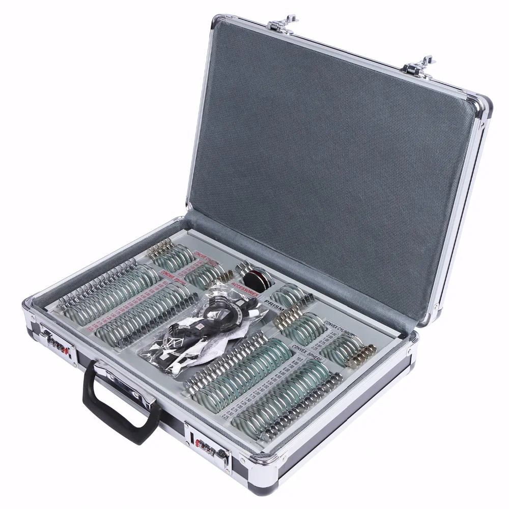 104 pcs Optical Trial Lens Set Metal Rim Aluminium Case + Free Trial Frame Gift