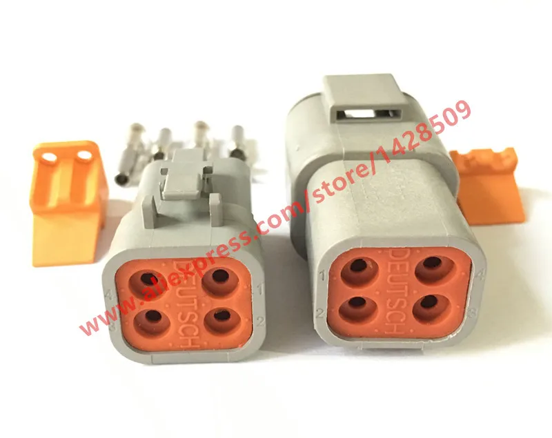 1 Set Deutsch DTP 4 Pin Gray Male Female Waterproof Electrical Auto Connectors Plug DTP06-4S DTP04-4P