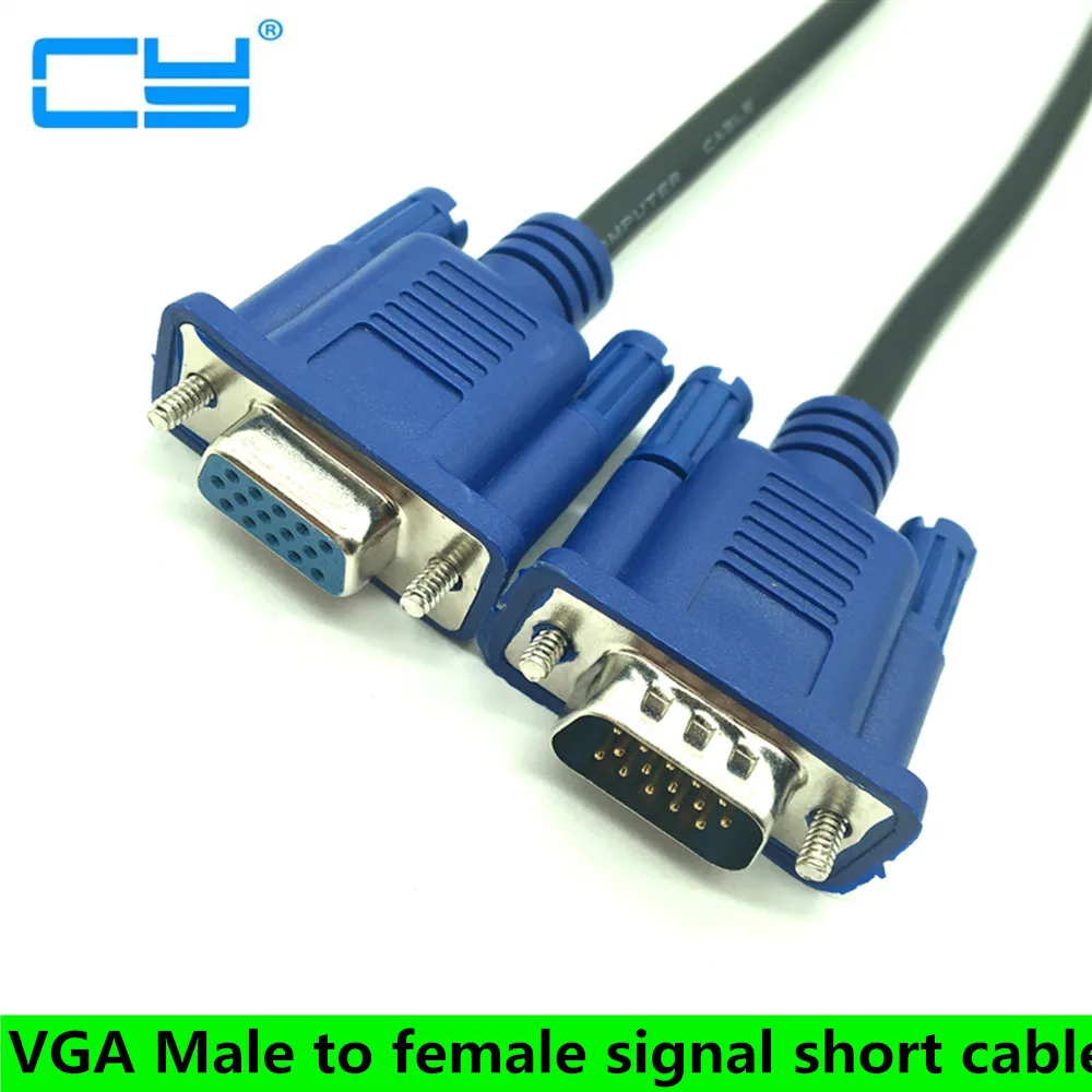 30cm 50cm kabel VGA męski na żeński pleciony ekranowanie wysokiej jakości HDTV VGA komputer tv sygnał krótki przedłużacz M/F