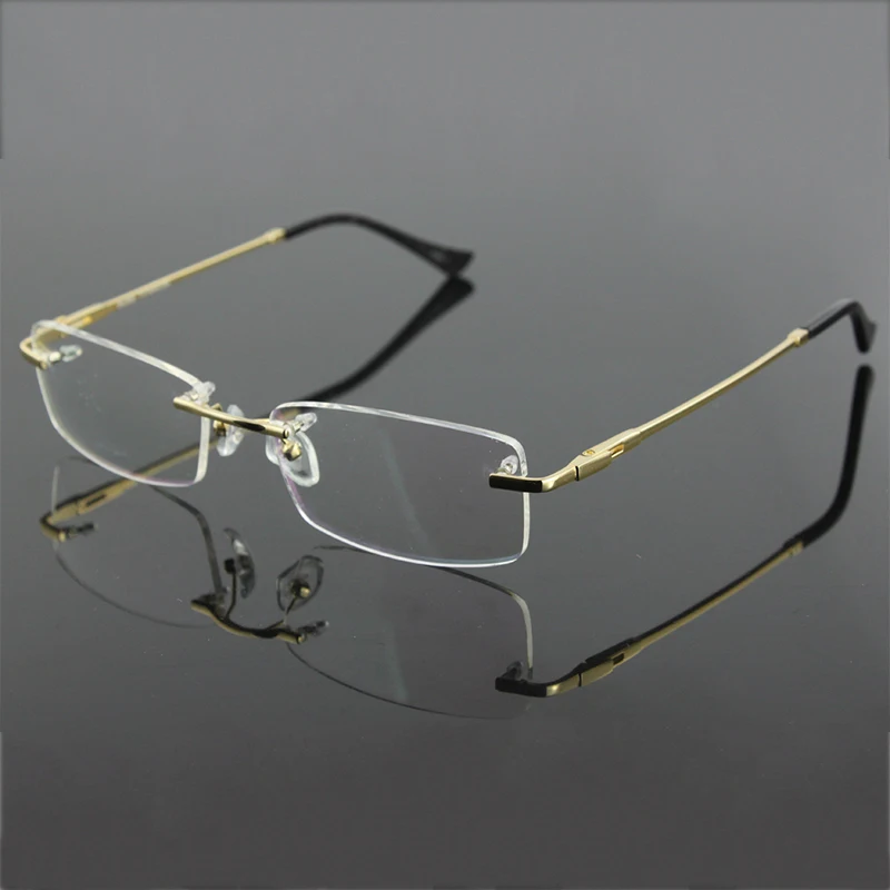 

New Fashion Rimless Prescription Glasses Frame Men'S RX Eyeglasses 55-18-148 4 Colors 2188