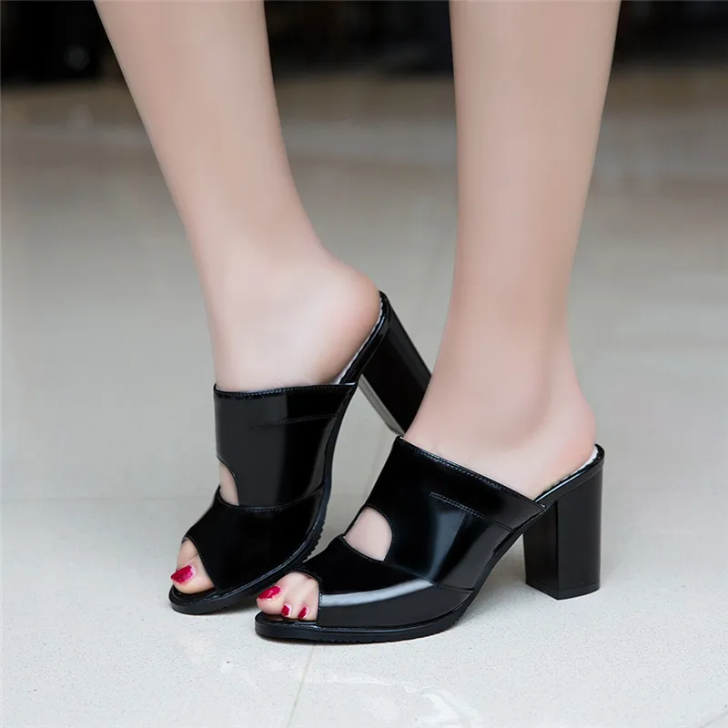 MORAZORA 2021 plus size 47 women sandals pu summer shoes open toe high heels sandals female hollow out party dress shoes woman