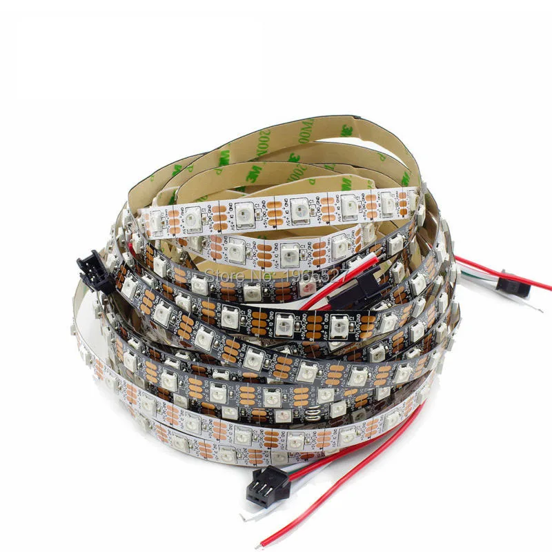 DC5V WS2812B LED Strip WS2812 Digital RGB Pixel Display DIY WS2811 TV Light Lamp,White/Black PCB,Non-waterproof IP20