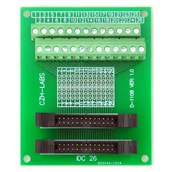 Placa de arranque de doble cabezal macho, conector de Terminal de tornillo, 2x13 Pines, 2,0mm, IDC-26