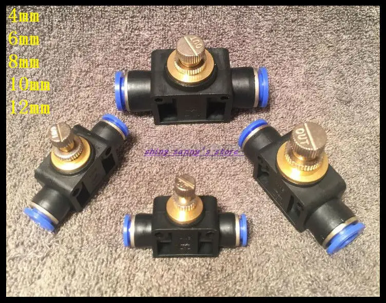 

5Pcs/Lot 10mm Push In Speed Controller Pneumatic Air Valves Brand New