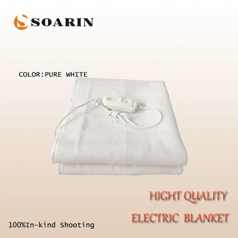 SOARIN Electric Blanket Synthetic Fiber Electric Heating Blanket 150X70cm Heated Blanket 220v Manta Electrica Pure White Blanket