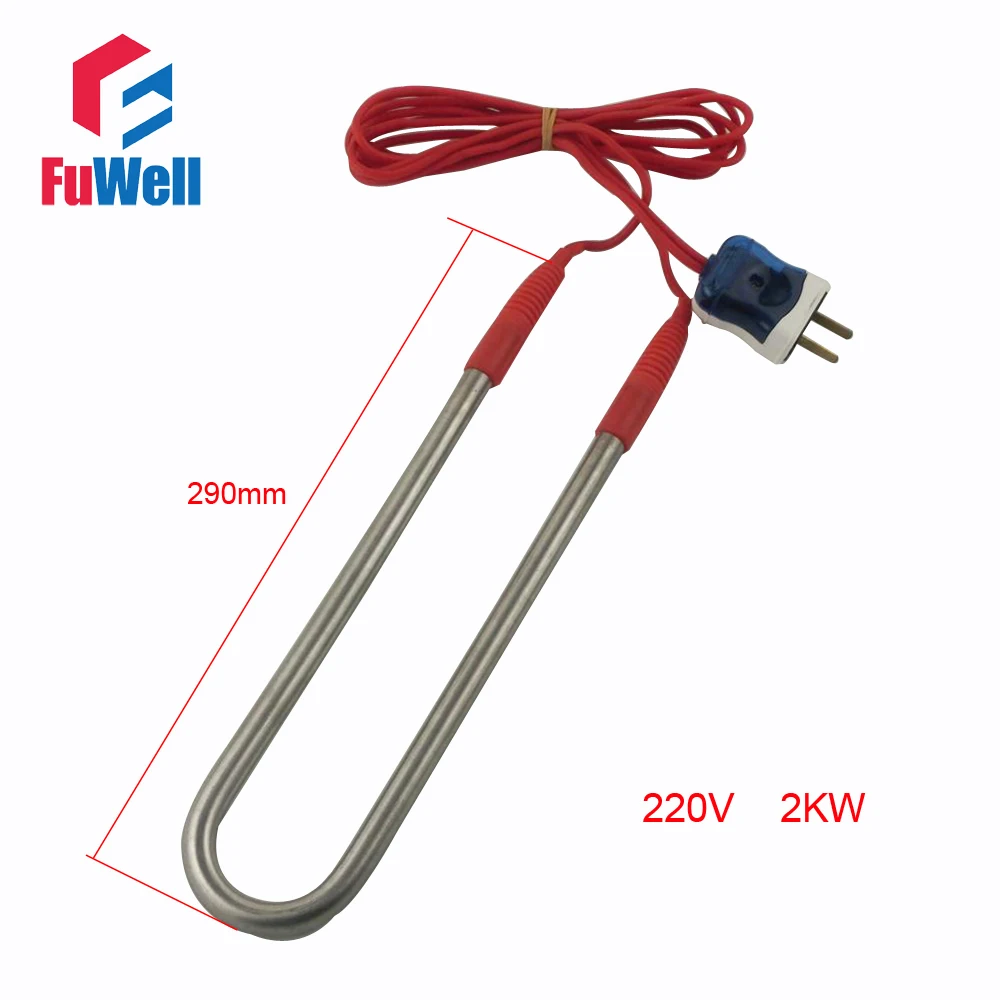 Stainless Steel 220V 2KW Heating Element U Shaped Electric Heating Tube Heater for Swimming Pool or Bathtub