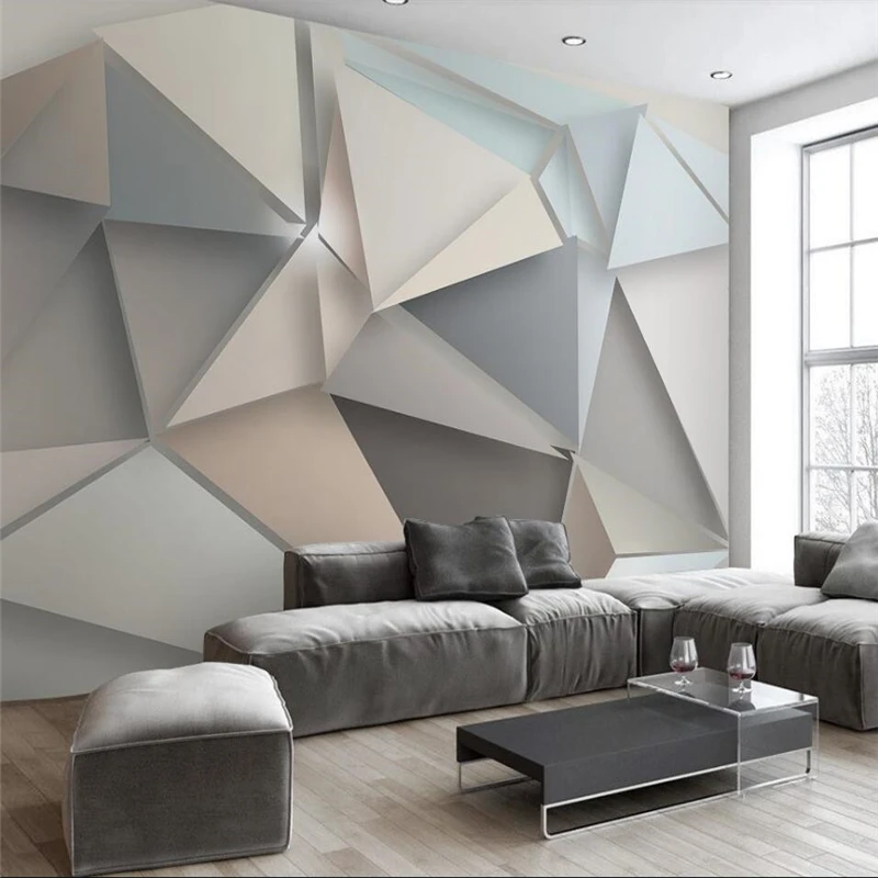 wellyu 3d three-dimensional triangle modern minimalist style TV backdrop custom large mural home decor wallpaper papier peint