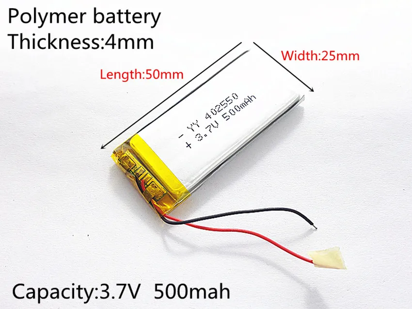 

10pcs/lot 3.7V 500mAh 402550 Lithium Polymer Li-Po li ion Rechargeable Battery cells For Mp3 MP4 MP5