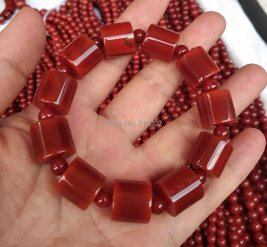 Beautiful sard Gemstone Bangle Mala Bead carnelian cornelian bracelet pray Lucky