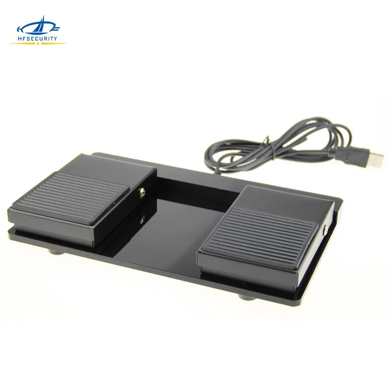 

HFSECURITY USB Double Foot Switch Pedal Control Keyboard Mouse Plastic Nonslip Metal Momentary Electric Power Foot Pedal Switch