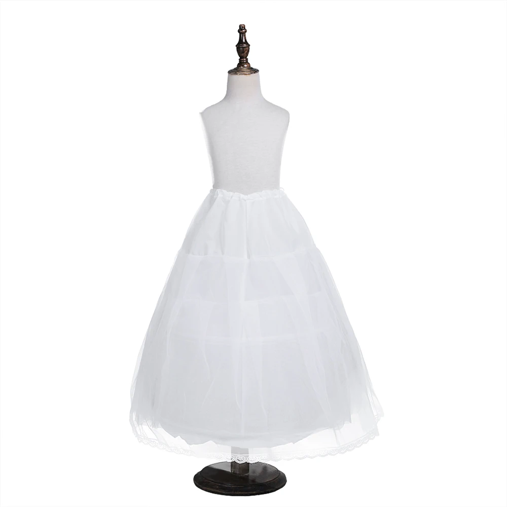 White 2 Hoop Kids Girls Crinoline Petticoat for Flower Girl Wedding Dress Birthday party Dresses Children's Vestidos Clothing