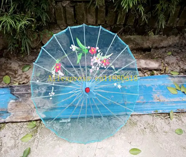 20pcs/lot Wholesale Wedding Clear Umbrella Flower silk cloth vintage umbrella dance umbrella bamboo for children adult