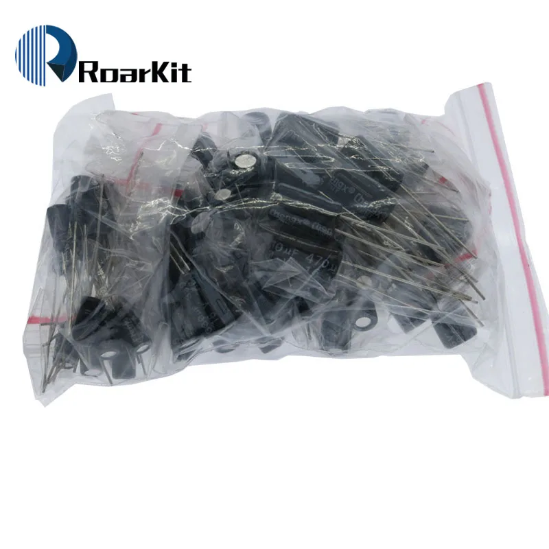 Super Capacitor Kit 120Pcs 12 values 50V 16V 0.22UF-470UF 4*7MM 5X7MM Aluminum Electrolytic Pack Capacitores Eletrolíticos set