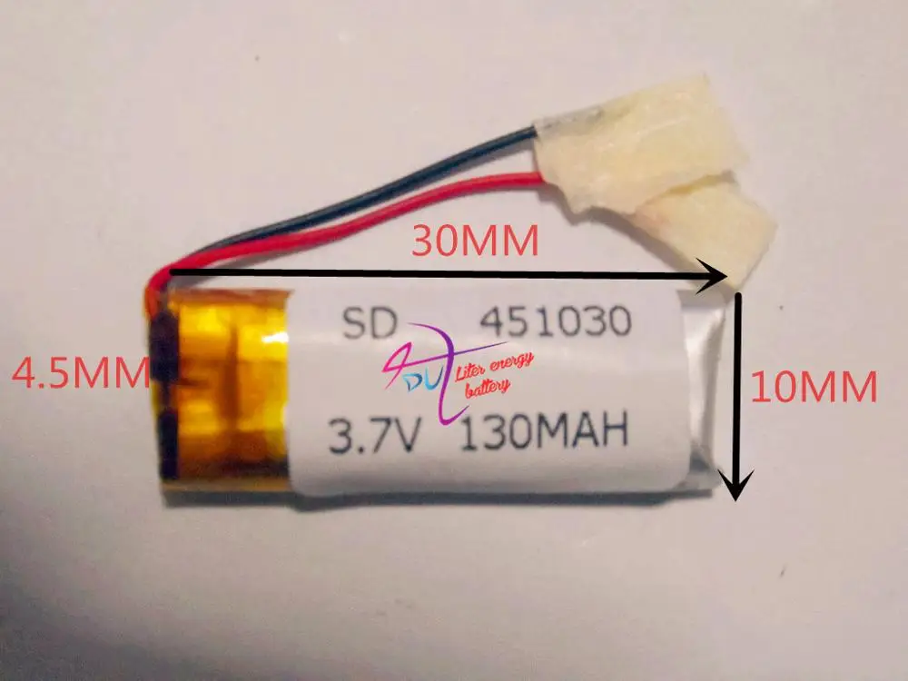 أفضل بطارية ماركة MP3 MP4 بلوتوث 421030 3.7 فولت 130 مللي أمبير 451030 بوليمر بطارية ليثيوم قابلة للشحن ل 401030 130ma