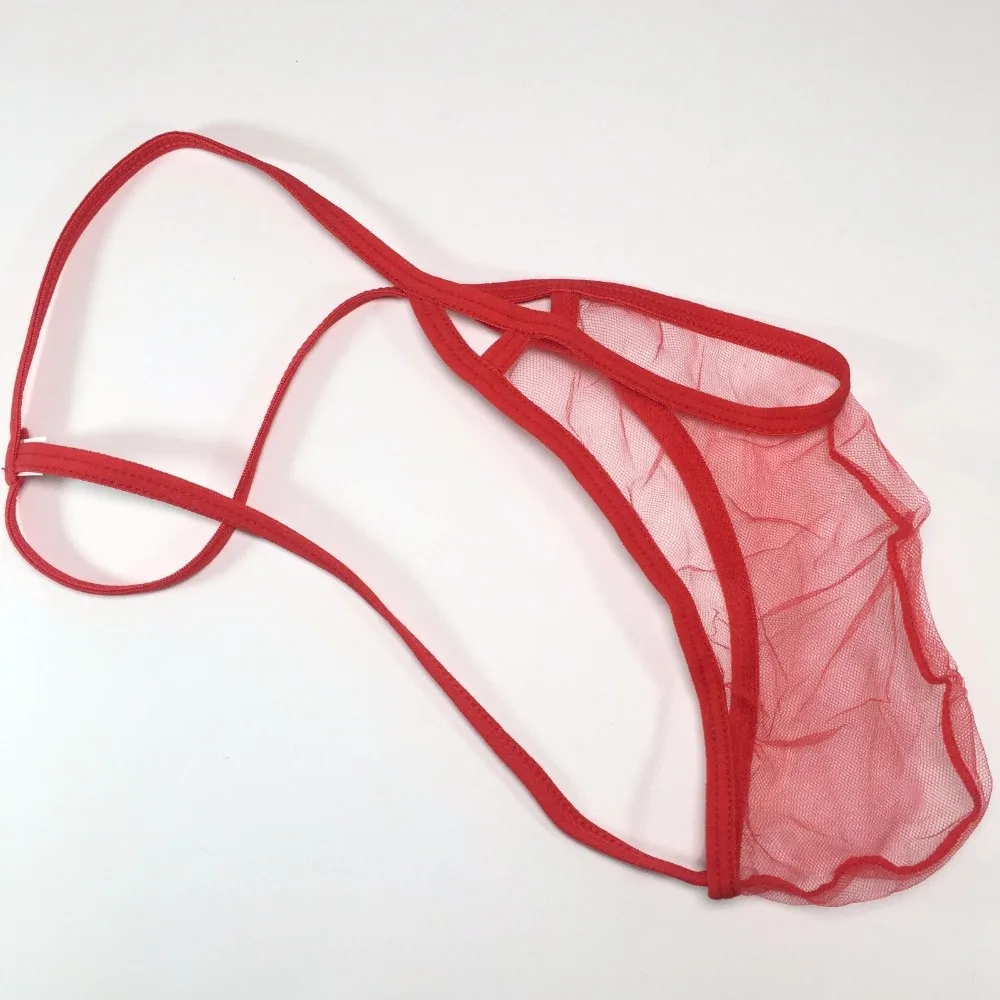 G4449 تماما C-thru تول رجل مثير سلسلة الحقيبة ثونغ القلب الأحمر الخ