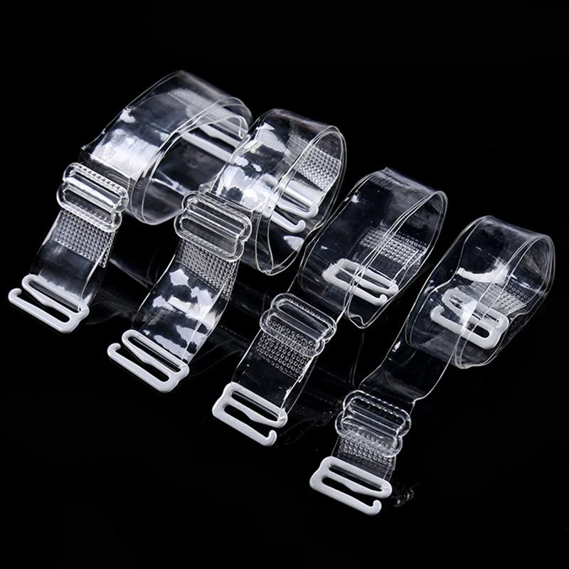 1.8cm Wide Women Silicone Bra Straps Adjustable Clear Bra Strap Elastic Frosted Backless Shoulder Belt Bra Extender Accessories