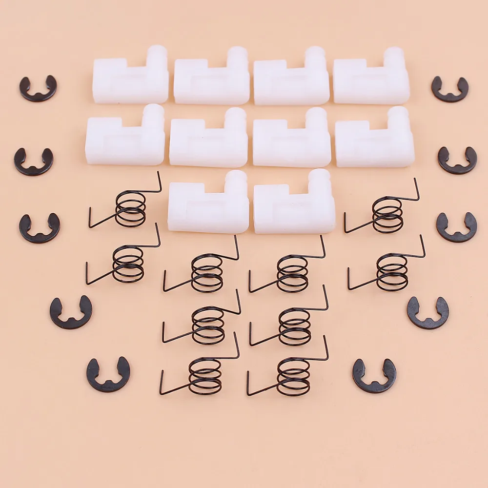 10 cái/lốc Tua Starter Bánh Đà Cái Chốt Chó Mùa Xuân Clips Set phù hợp với Trung Quốc Cưa 4500 5200 5800 45cc 52cc 58cc Gas chuỗi Cưa