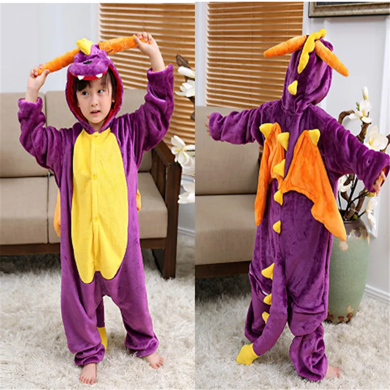 Boys Girls Pajamas Kids Unicorn Pajamas For Girl Onesie Hooded Animal Sleepwear Cosplay Winter Flannel Pyjamas Kids