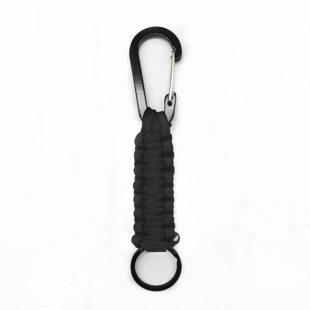 140kg Tensile Strength EDC 1PC Outdoor Survival Kit Parachute Cord Keychain Military Emergency Paracord Rope Carabiner For Keys